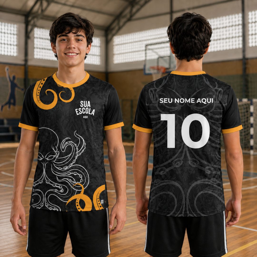 Camiseta de Jogos Interclasses personalizada com nome e número nas costas